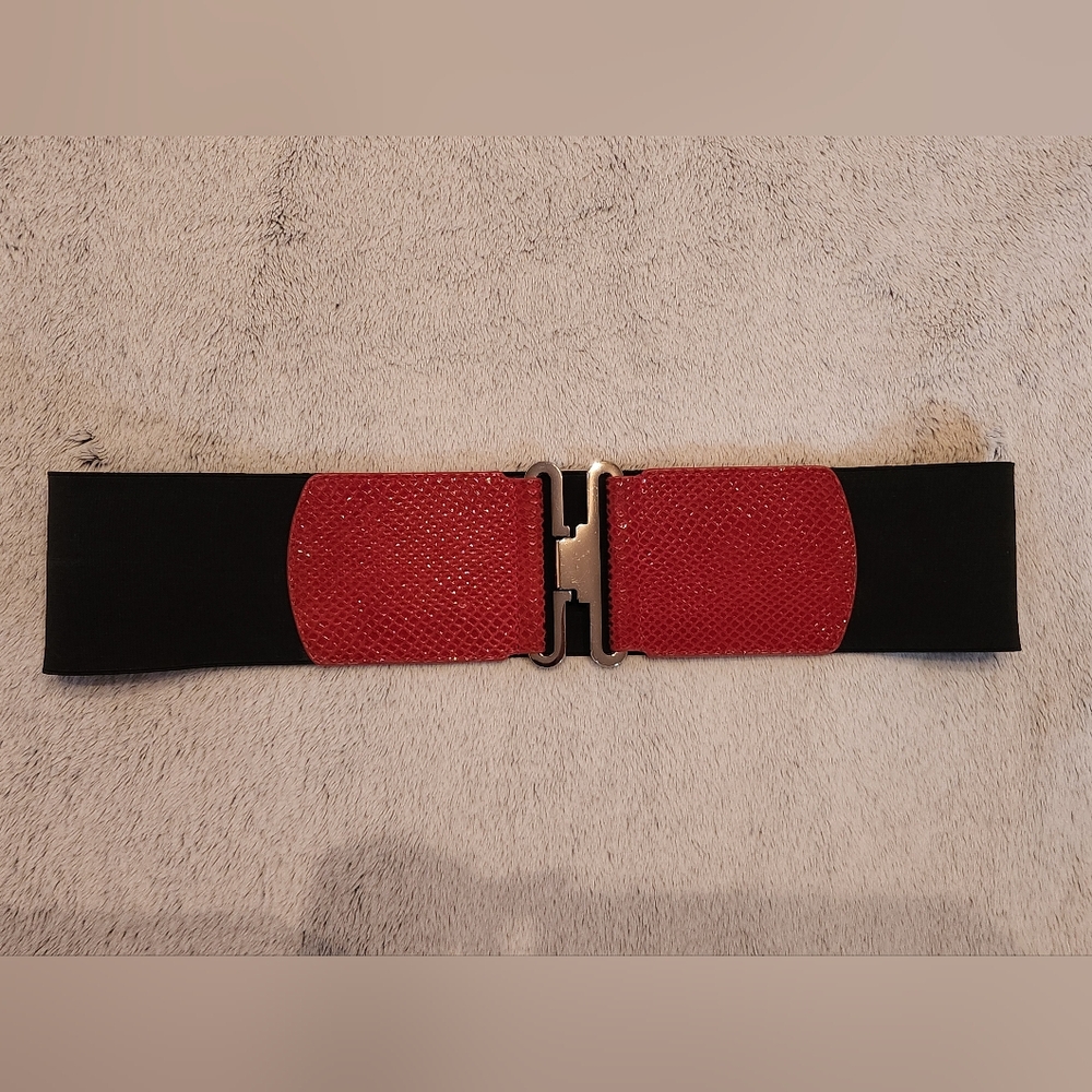 Saks Fifth Avenue Wide Leather & Elastic Belt
